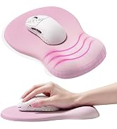 Ergonomic Mouse Pad with Wrist Support, Mousepad with Memory Foam Wrist Rest and Non-Slip Base fo...