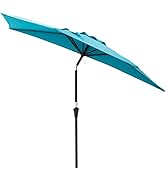 Helios&Hestia 9 ft Small Half Round Wall Outdoor Market Patio Umbrella with Tilt and Crank for Ga...