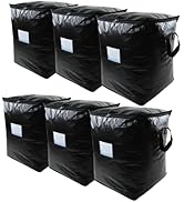6 Pack 91L Storage Bags for Clothes, Moving Bags Heavy Duty Extra Large with Reinforced Handle, S...