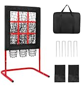 9 Hole Baseball Pitching Net with Strike Zone, Adjustable Baseball Pitching Target, Heavy Duty So...