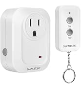SURAIELEC Remote Control Outlet, 100FT Long Range Wireless Light Switch, No Interference, Indoor ...