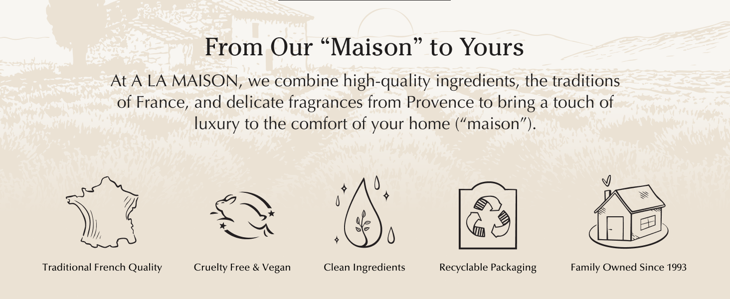 A La Maison Liquid Soap French Triple Milled Traditional Marseille gentle long last refined scent