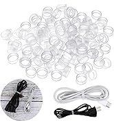 200Pcs Clear Silicone Rubber Bands, 0.5 Inch, Round Elastic Bands for Cable Management
