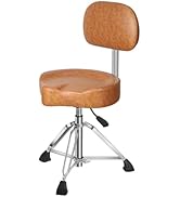 Augioth Drum Throne with Backrest Padded Hydraulic Drum Chair Height Adjustable Drum Stool with S...