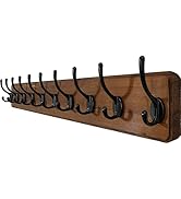 WEBI Rustic Coat Rack Wall Mount,10 Hooks,38 9/16" Long Coat Hooks Wall Mounted,16’’ Hole to Hole...