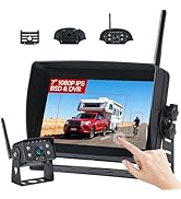 Venluna Wireless RV Backup Camera - 7'' IPS Touch Screen, 1080P HD Rear View Camera System with B...