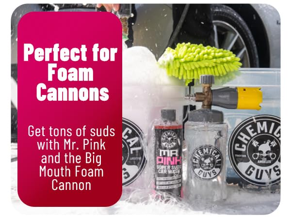 Mr. Pink Super Suds high foam soap; cleaning car shampoo for detailing with brilliant glossy finish