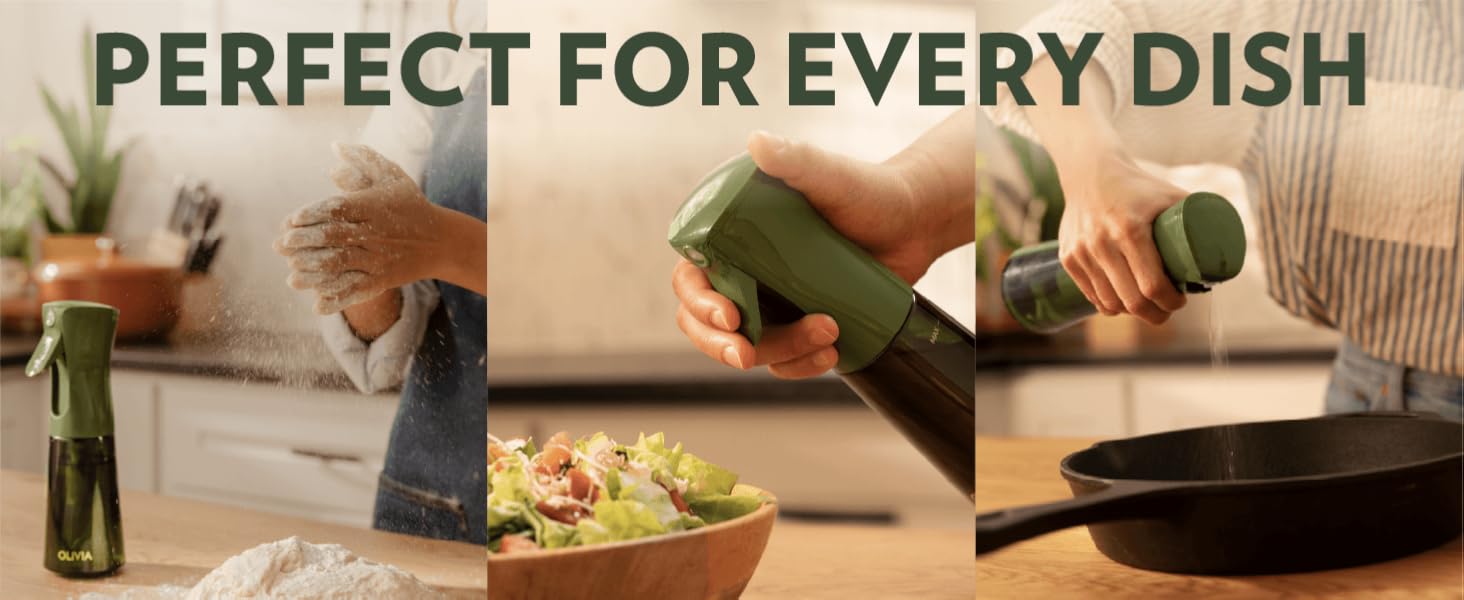 Green oil sprayer olive advocado vinegar portion control mister bbq grill healthy