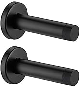 JQK Door Stopper Black, 304 Stainless Steel Thicken 1mm Sound Dampening Door Stop Bumper Wall Pro...