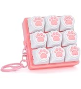 FunisFun Cat Paw Keyboard Fidget Toys for Adults, Keyboard Fidget Clicker Keychain with Clicky So...