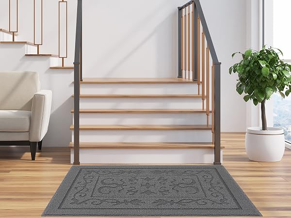 gray entryway rug