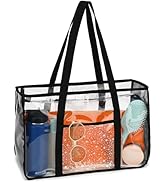 Fammart Clear Beach Bag for Women, Large Clear Tote Bag for Stadium Events - Zipper Closure, Wate...