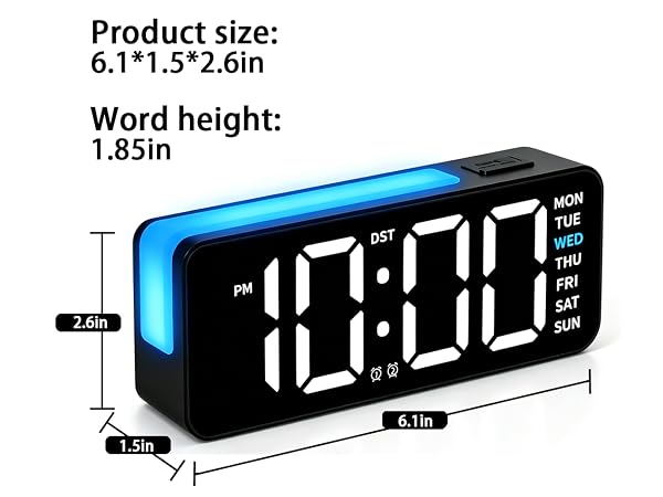 Small Digital Alarm Clock with DST