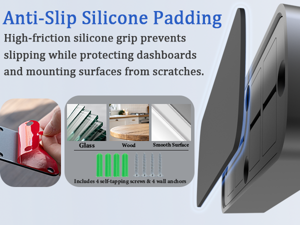 Permanent dash mount for semi-trucks, secure magnetic holder for glass and wood surfaces.