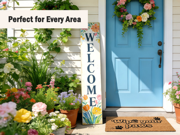 funny muddy coir welcome door mat natural fiber eco-friendly outdoor indoor outside doormat