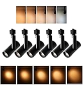 mirrea 5-Color Zoomable LED Track Lighting Heads H-Type Dimmable, 13.5W Black Ceiling Fixtures fo...