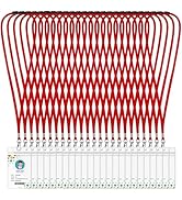 24-Pack Red Breakaway Lanyards with ID Badge Holders, Soft Polyester Neck Lanyards with Safety Cl...