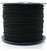 TamBee 3mm Faux Suede Cord Flat Lace Leather String 100 yd/roll for DIY Jewelry Making(Black)