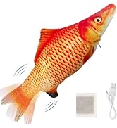Cat Toy Flopping Fish with SilverVine and Catnip - Interactive Cat Toys for Indoor Cats, 11" Elec...