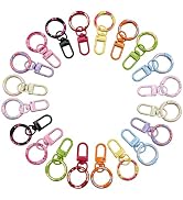 Danytes 20pcs Colorful Donut Key Rings & Lobster Claw Clasps, Metal Keychain Clips for DIY Crafts...