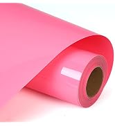 RENLITONG Pink HTV Iron on Vinyl 12Inch by 10ft Roll HTV Heat Transfer Vinyl for T-Shirt HTV Viny...