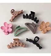 8PCS Hair Clips for Women, Flower Claw Clips for Thick Hair, Non-Slip Hair Accessories with Multi...