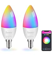 2 Pack E12 LED Light Bulb Work w/Google Siri Alexa Light Bulb 5W Type B Smart Bulb RGBCW 16 Milli...
