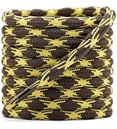 DELELE 2 Pair Round Wave Shape Non Slip Heavy Duty and Durable Outdoor Climbing Shoelaces Hiking ...