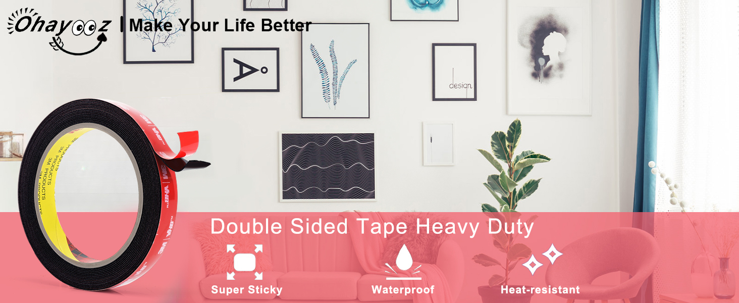 Extra Strong Double Sided Tape Heavy Duty 10FT