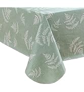 LIBERECOO Vinyl Tablecloth Flannel Backed Stain-Resistant Table Cloth Waterproof Oil-Proof Wipeab...