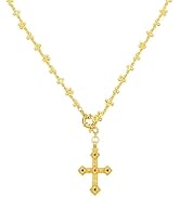 18k Gold Plated Cross Pendant Necklace for Women, Elegant Religious Jewelry Gift for Her, Hypoall...