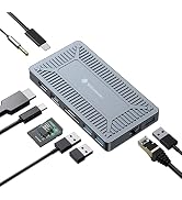 USB-C Hub with NVMe SSD Enclosure, Yottamaster 10Gbps USBC Docking Station (10-in-1) with NVMe Sl...