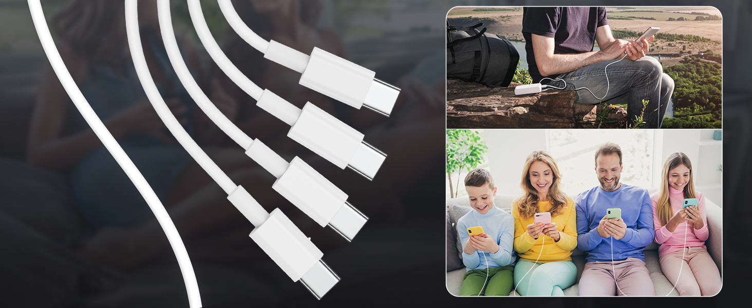 4pack usb c to usb c cord