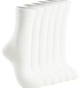 HAVE A TREE 3-12 Pack Women Crew Cotton Socks Long Soft Thin White Socks
