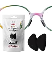 Setex Gecko Grip 0.6mm Anti Slip Eyeglass Nose Pads for Kids (5 Black Pair) USA Made, Innovative ...