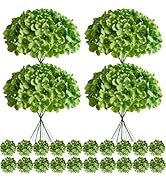 Cherica 100 Pcs Faux Deep Green Hydrangea Artificial Flowers Bulk, Fake Silk Hydrangea Flowers He...