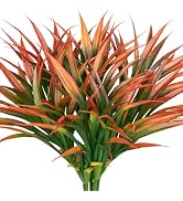 Ouddy Decor 20 Pcs Fake Outdoor Plants Artificial Grass Greenery Stems Faux Plastic Plants UV Res...