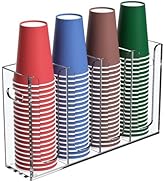 BOSSCASA Disposable Coffee Cup Dispenser with Handles, Countertop or Wall Mount Hot/Cold Drink Cu...