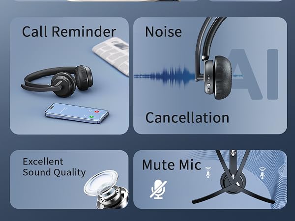 wireless headset with mic for work