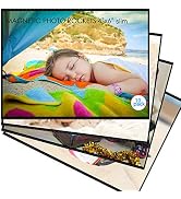Mositear 10 Pack 4"x6" Premium Super Slim Magnetic Picture Pockets Frames with Black Holds 4 x 6 ...