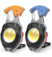 MAKDAK Keychain Flashlight - 2pc Arabiner Flashlight Tool Cob Keychain Work Light 7 Light Modes 1...