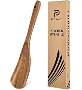 Wooden Spoons for Cooking, Multifunction Cooking Spoon Spatula, Teak Wood Handle Spoonula for Mix...