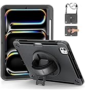 Junfire Protective Case for iPad Pro 11-Inch M4 2024, A2836/A3006 Shockproof Rugged Carrying Case...