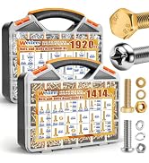 weideer 3334PCS Hardware Assortment Kit, Metric&SAE Nuts and Bolts Assortment Kit,Phillips Head a...