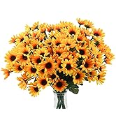 Uieke 6 Bundles Sunflowers Artificial Flowers Daisy Mums Fake Flowers Outdoor UV Resistant No Fad...