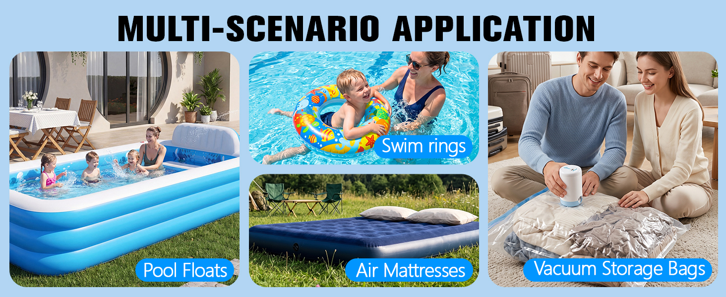 Portable Air Pump for Inflatables Tiny Pump Air Mattress Pump Electric Air Pump for Camping