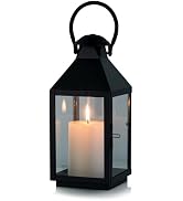 Nuptio Decorative Lanterns Garden Lantern,10.2in Tall Rustic Hanging Lantern Metal Candleholder, ...