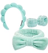 Ztomine Headbands for Women - Spa Headband and Wristband Set - Headband for Washing Face,Facial M...