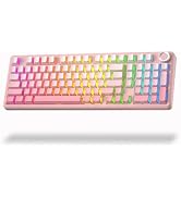 Aula F99 Pro Wireless Silent Mechanical Keyboard with Knob, BT5.0/2.4GHz/USB-C Hot Swappable, Pre...