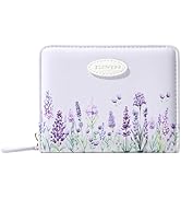 Sunwel Fashion Women Cute Print Wallets with Credit Card Slots ID Window & Zipper Coin Pouch (LAV...